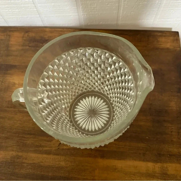 Vintage Cut Glass Crystal Looking Pitcher GUC - Picture 2 of 5